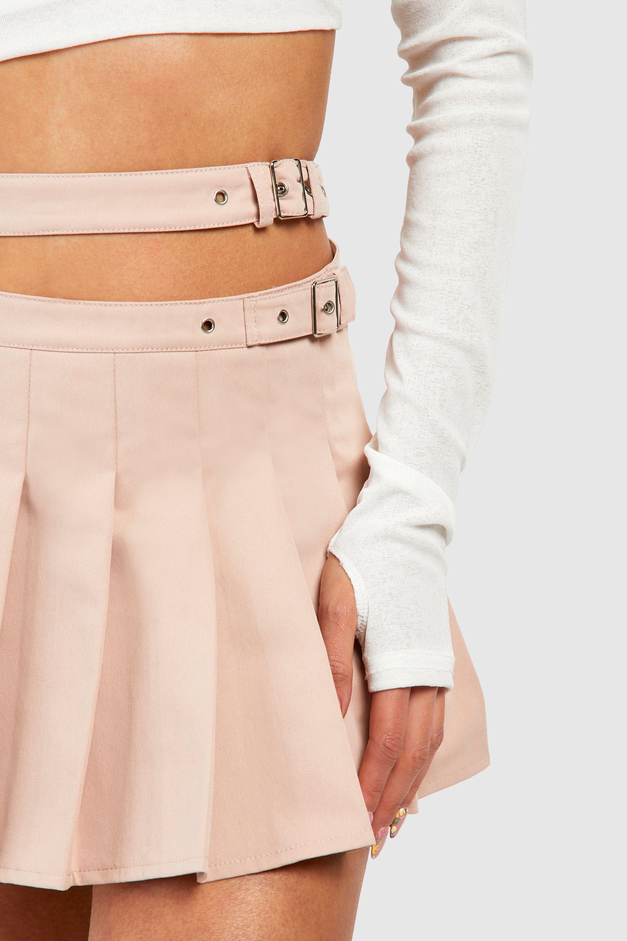 Cut Out Buckle Detail Mini Skirt boohoo